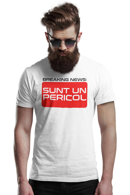 Tricou Pericol Alb